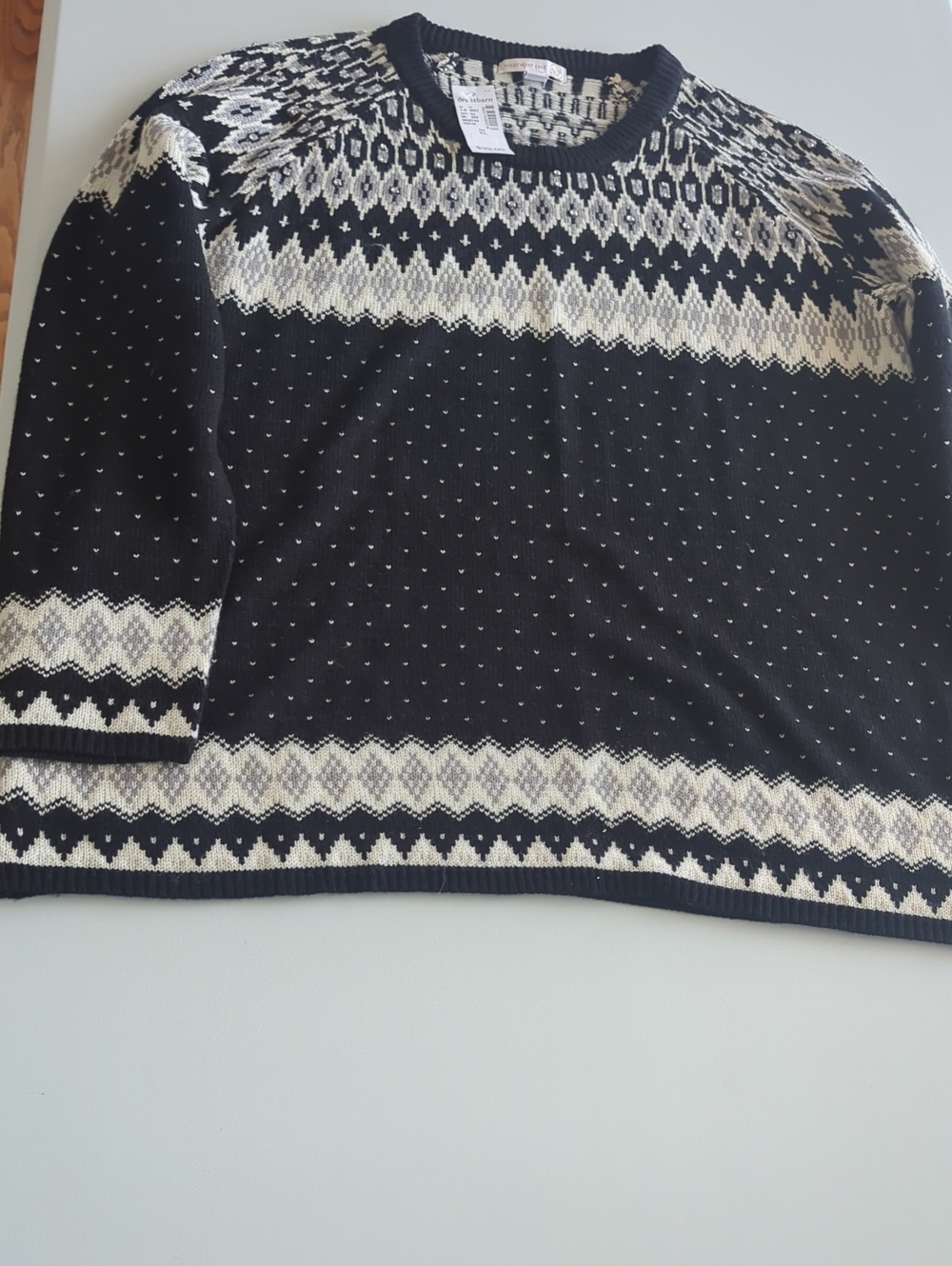 Westport Black & Cream Nordic Crewneck Sweater